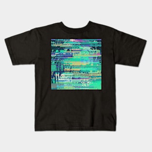 Blue Glitch Kids T-Shirt